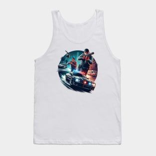 Deadly Chase: Wheels and Shadows on the Run Tank Top